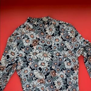 Floral Forever 21 Long Sleeve Crop Top